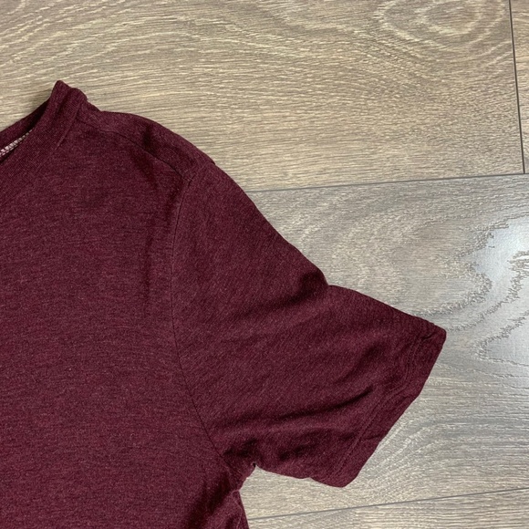 Aritzia Wilfred T-shirt Maroon Short Sleeves Crew neck Oversized Rayon Size XXS - Picture 4 of 12